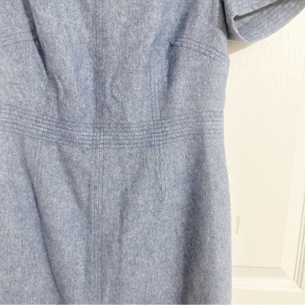 Banana Republic Wool Blend Sheath Dress Women’s 6 Blue Short Sleeve Lined Career - Picture 7 of 8